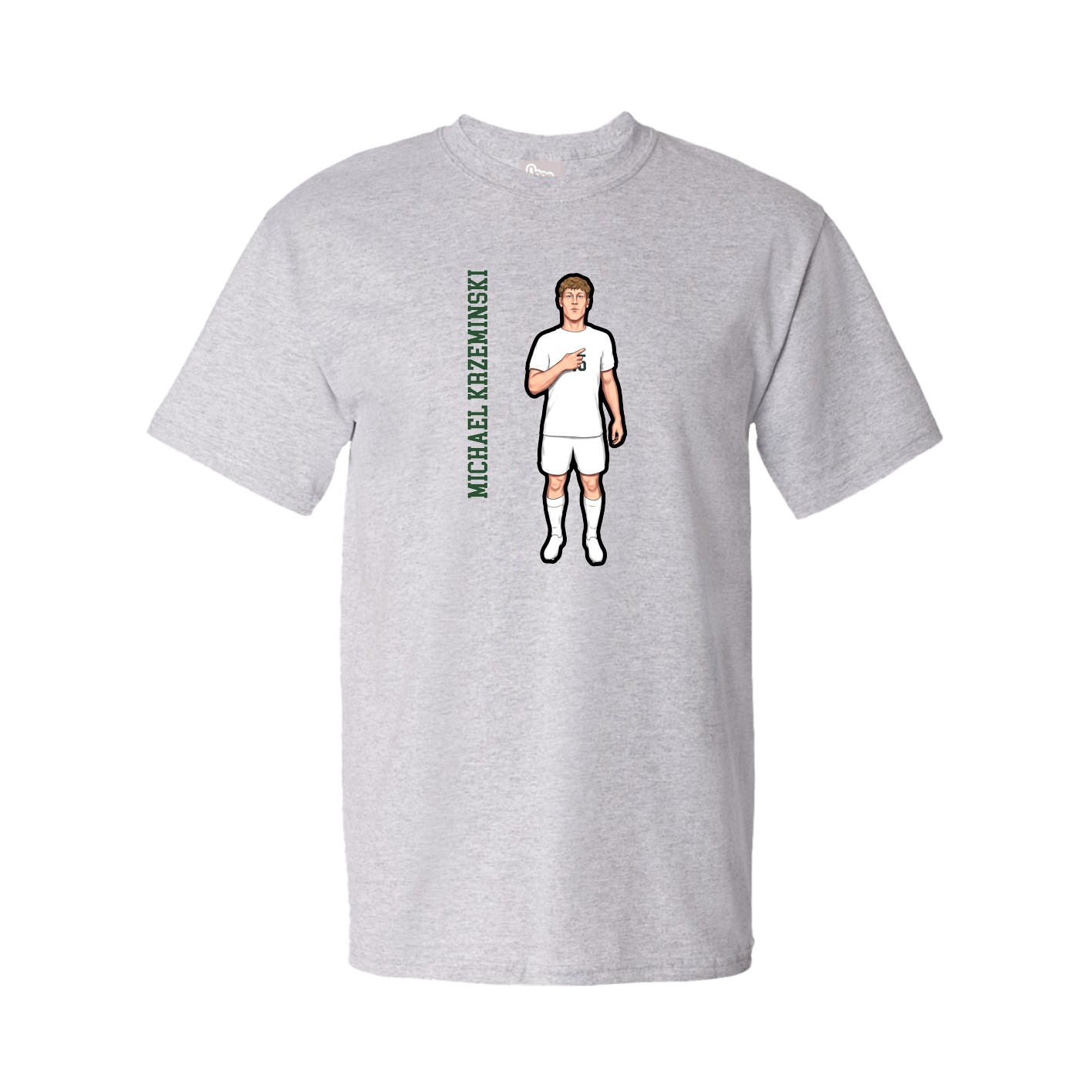 Youth Tee — Name Vertical in Grey
