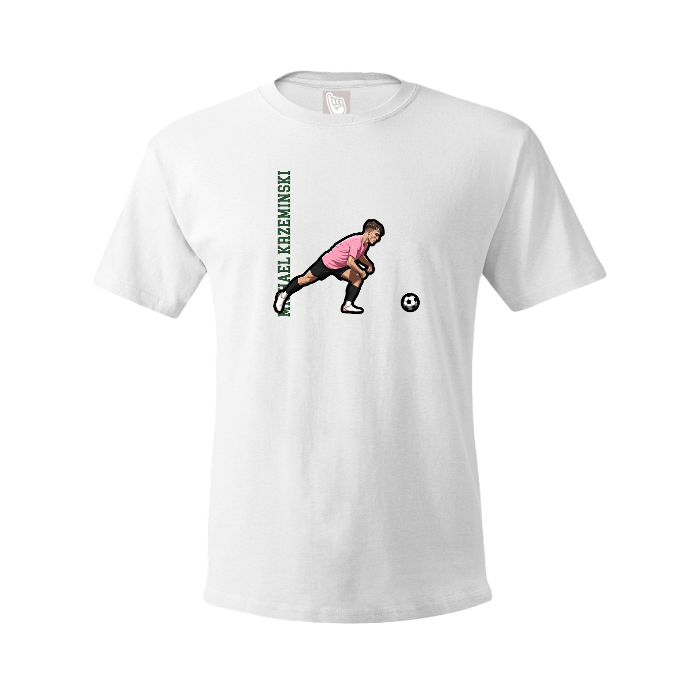 Tee — Name Vertical in White