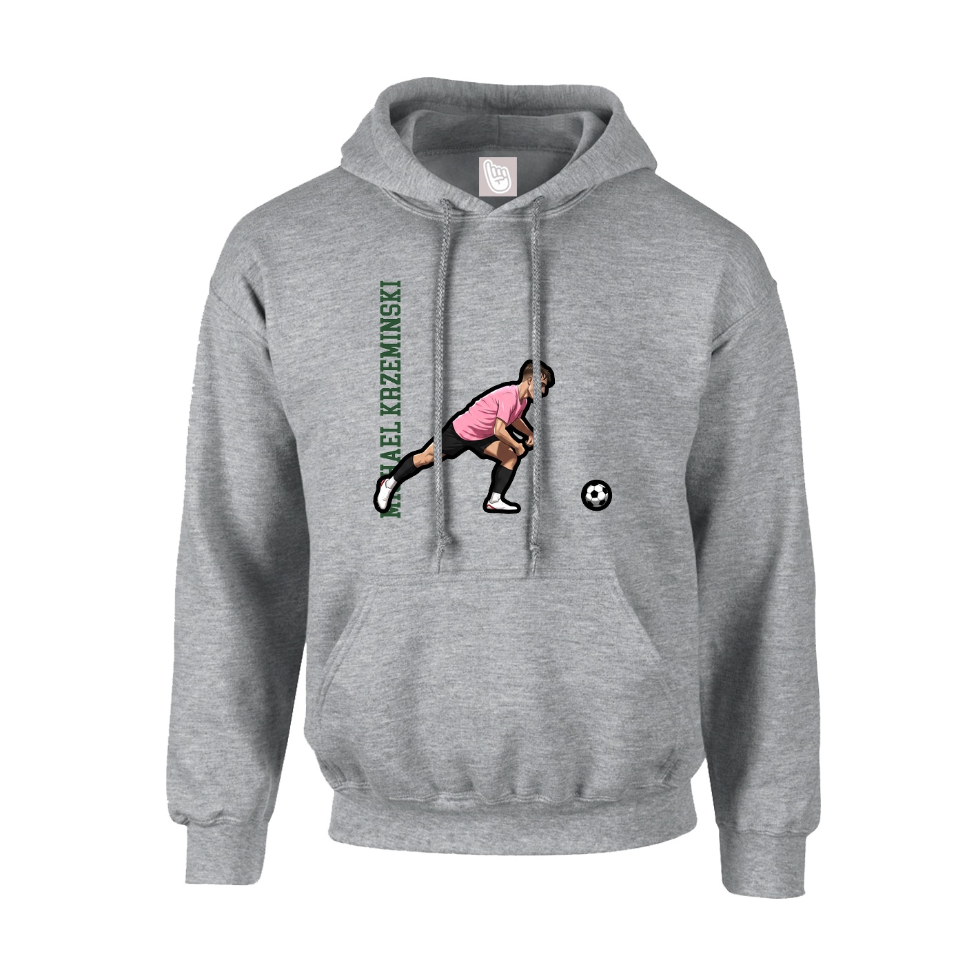 Hoodie — Name Vertical in Grey