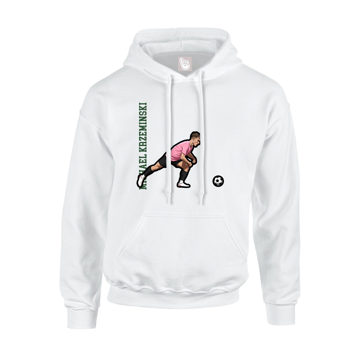 Youth Hoodie — Name Vertical in White