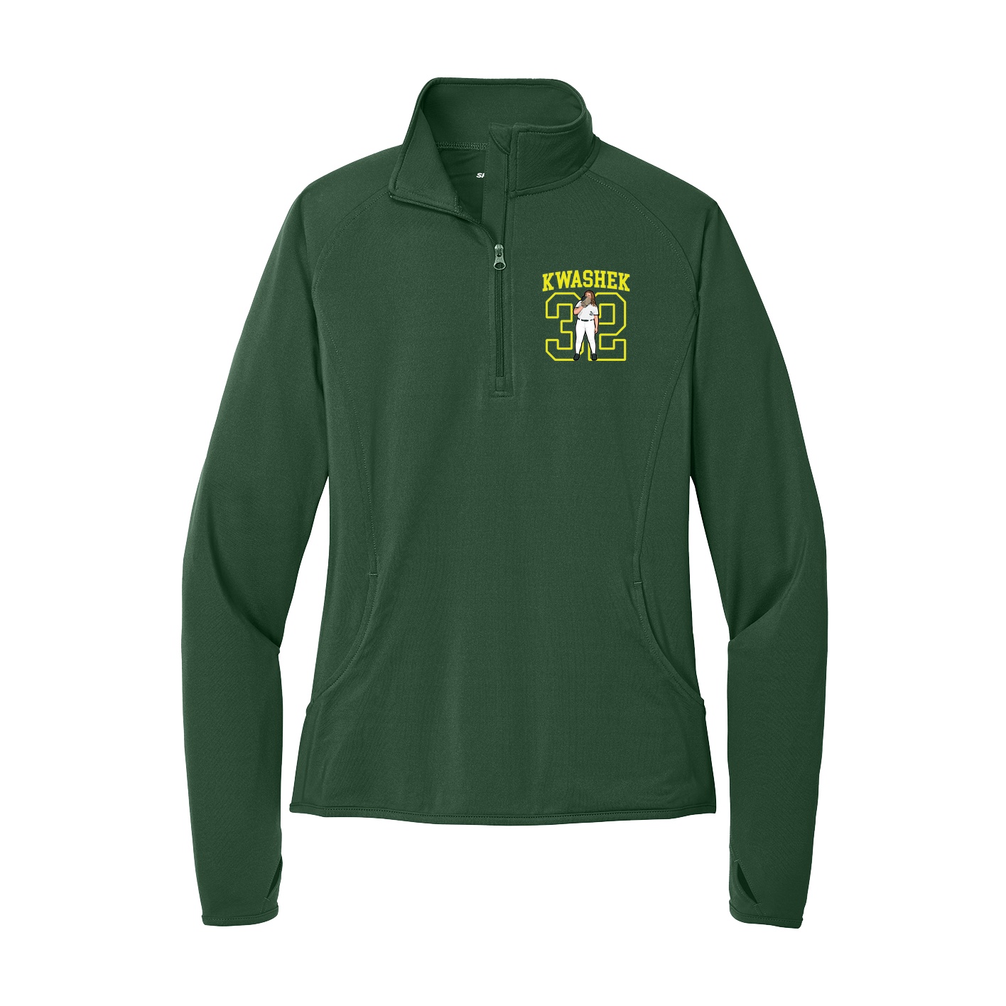 Women's Q-Zip Pullover — Shirsey in Green