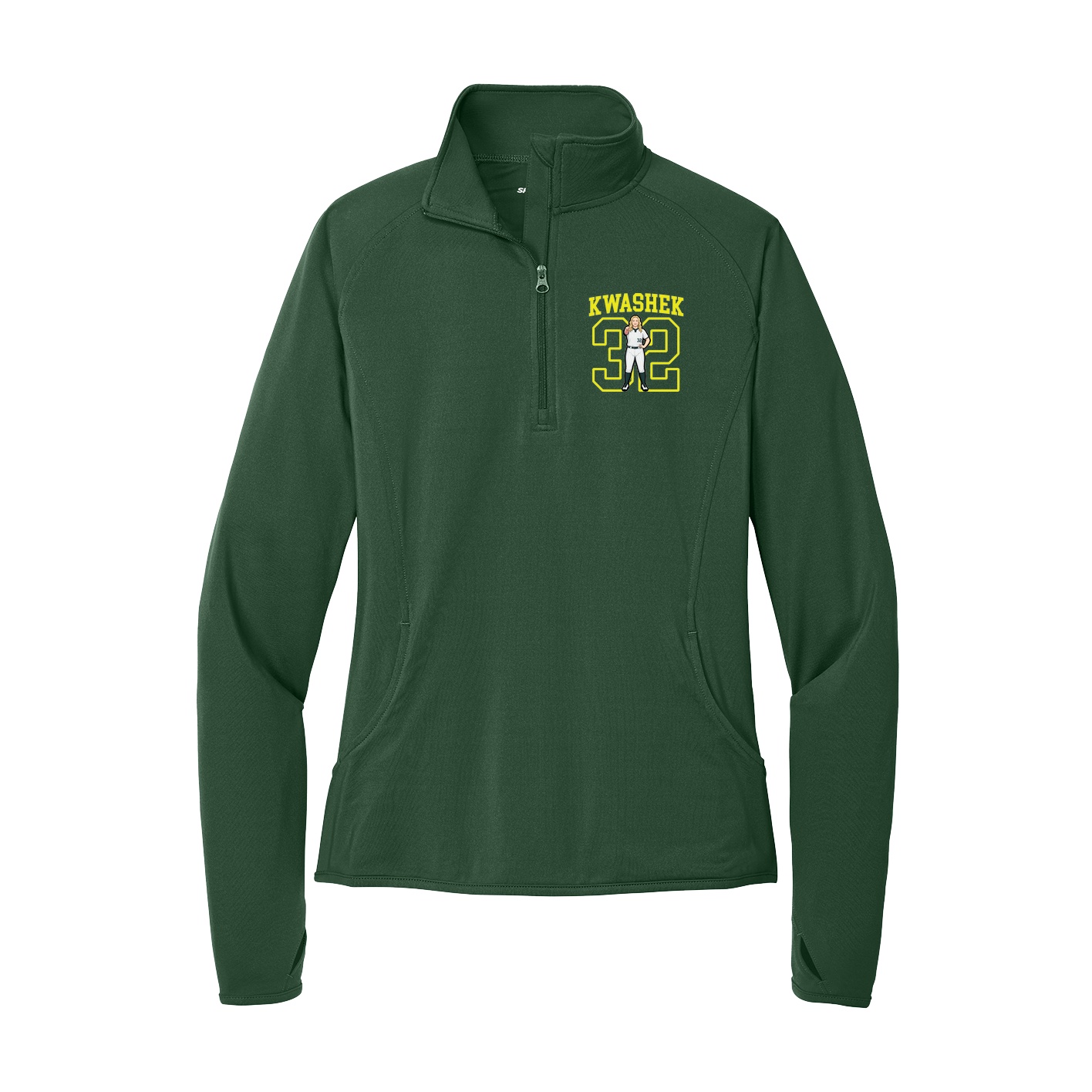 Women's Q-Zip Pullover — Shirsey in Green