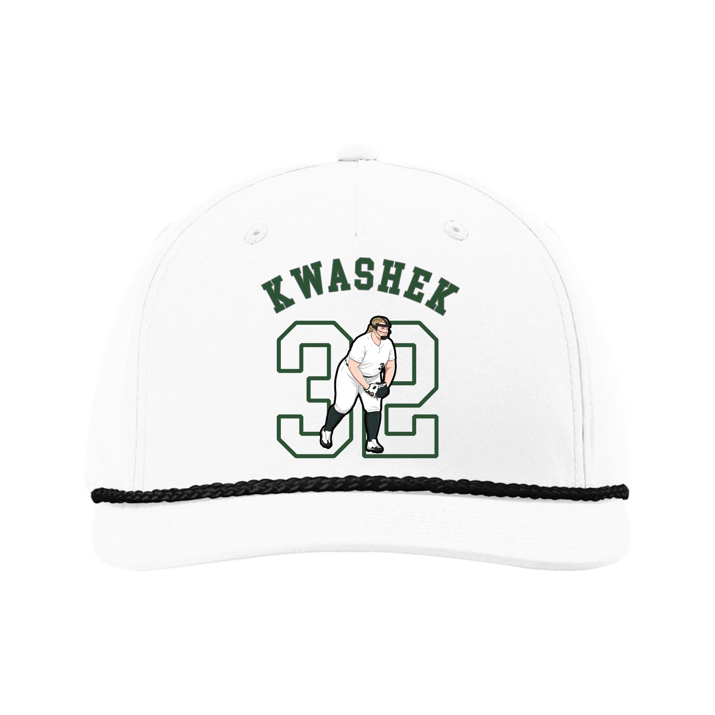 Five-Panel Classic Rope Cap — Shirsey Arch in White