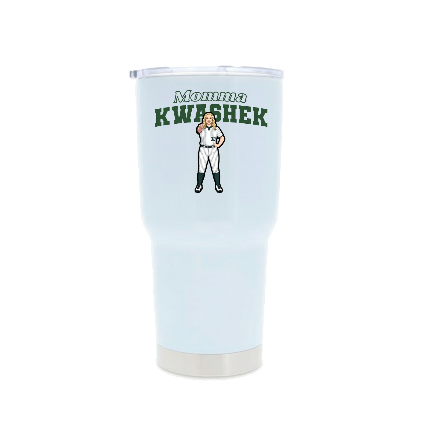 30oz Stainless Steel Tumbler — Mothers Day Block in White
