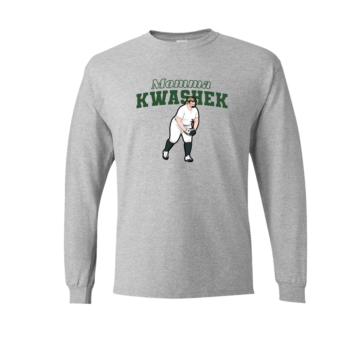 Long Sleeve Tee — Mothers Day Block in Grey