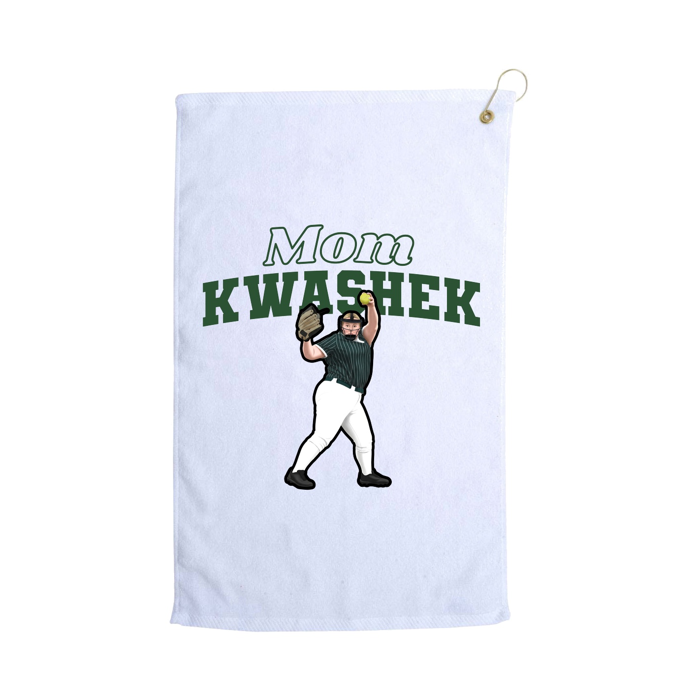 Golf Towel — Mothers Day Block in White