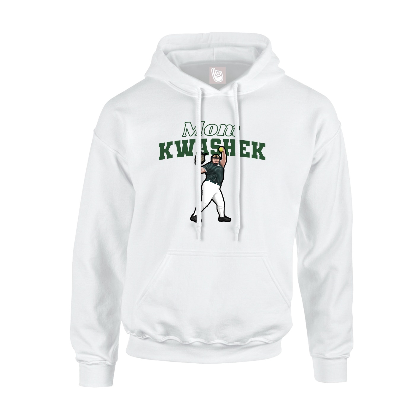 Youth Hoodie — Mothers Day Block in White