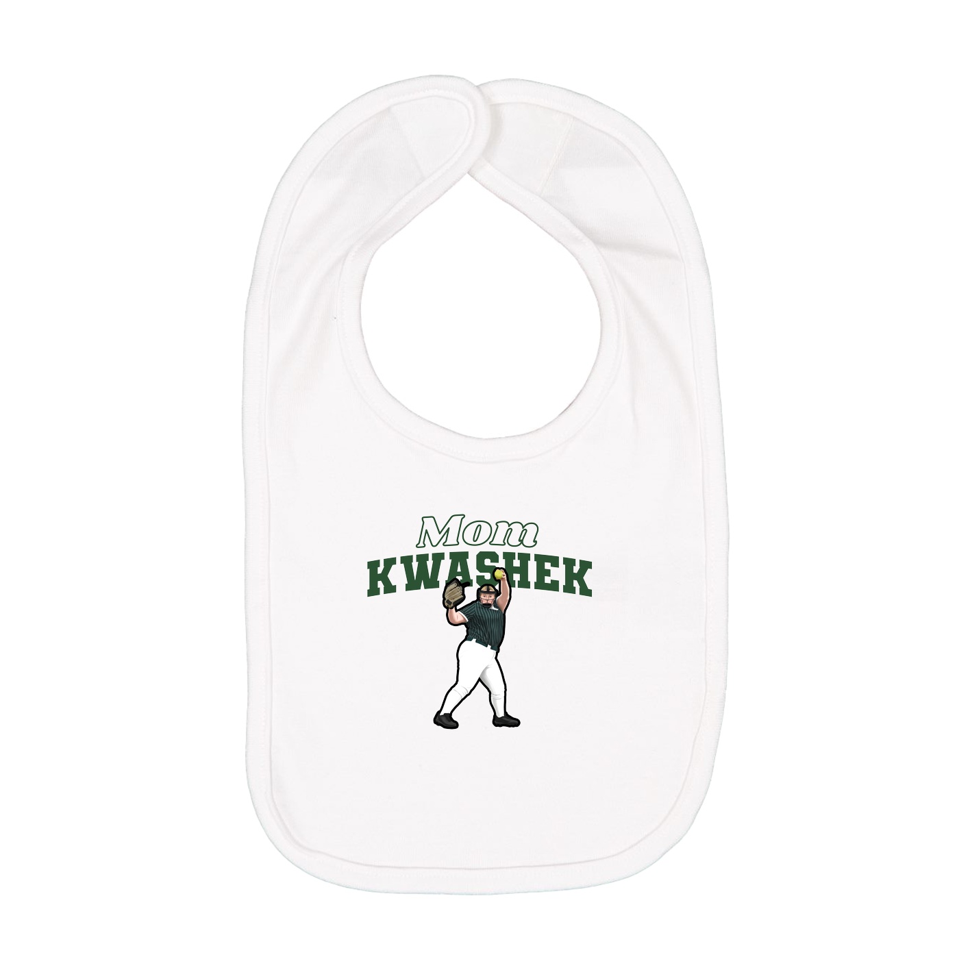 Infant Bib — Mothers Day Block in White