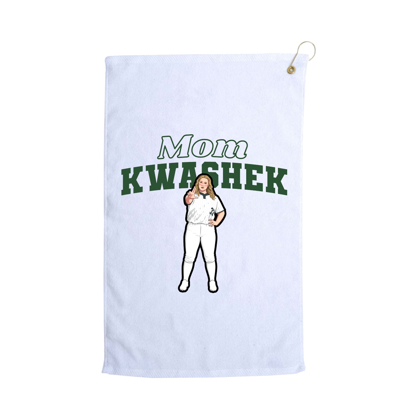 Golf Towel — Mothers Day Block in White