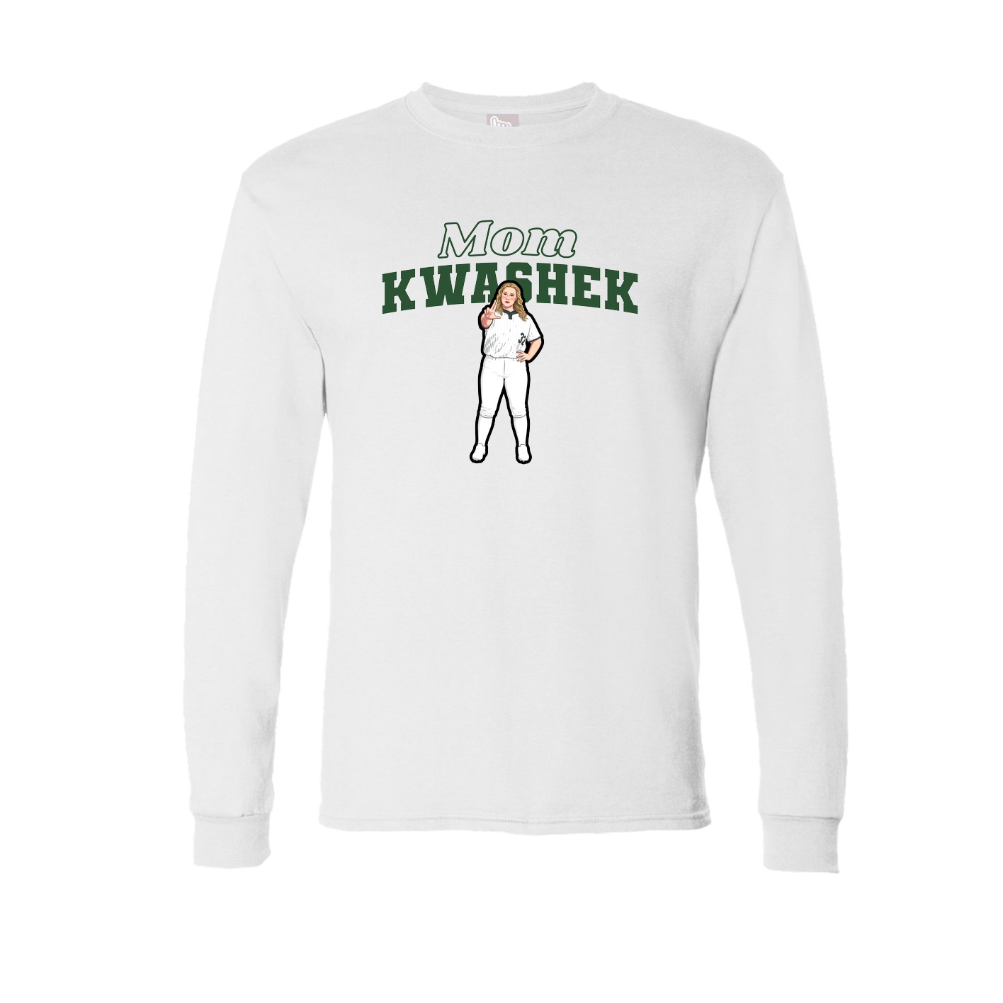 Long Sleeve Tee — Mothers Day Block in White