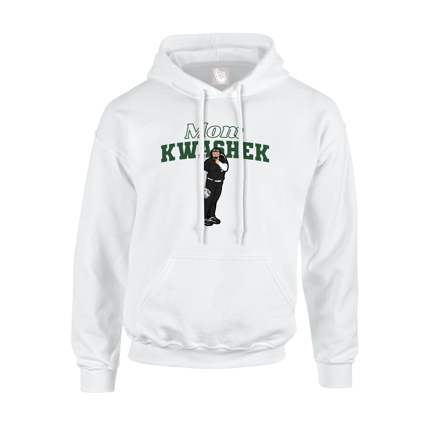 Youth Hoodie — Mothers Day Block in White