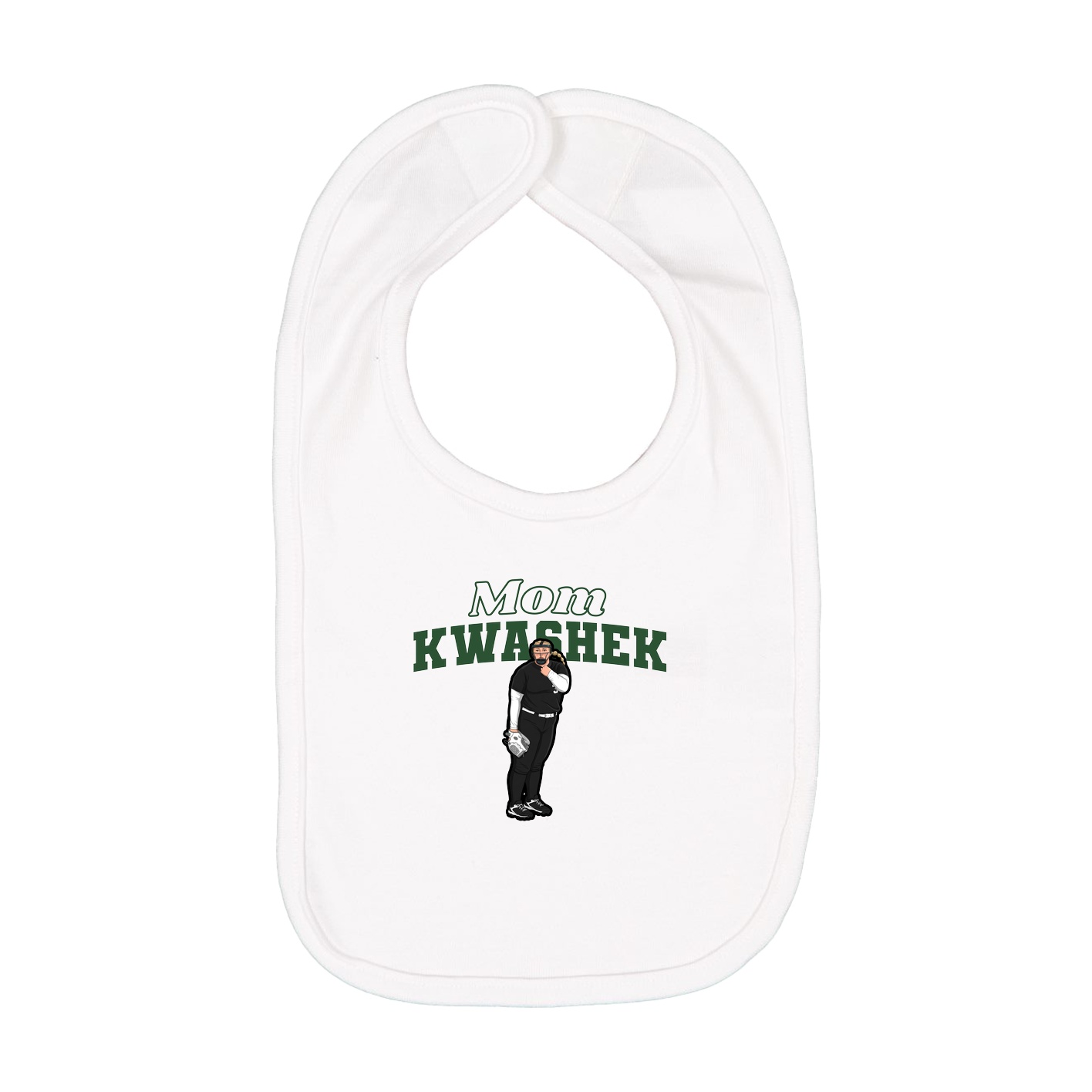 Infant Bib — Mothers Day Block in White