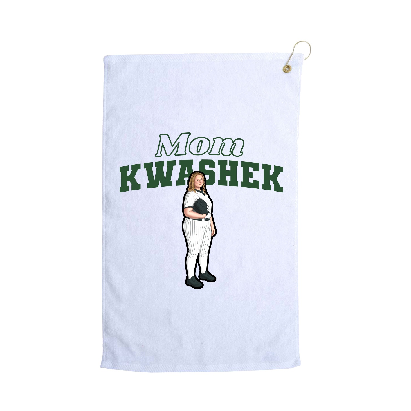 Golf Towel — Mothers Day Block in White