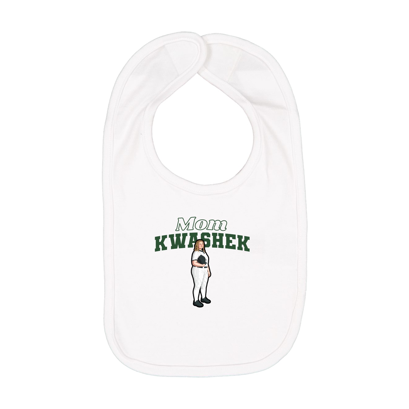 Infant Bib — Mothers Day Block in White