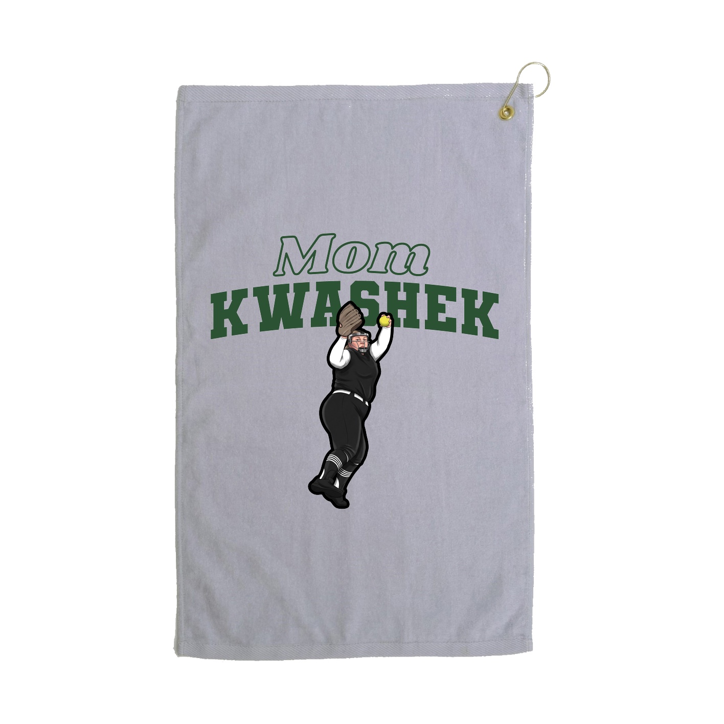Golf Towel — Mothers Day Block in Grey