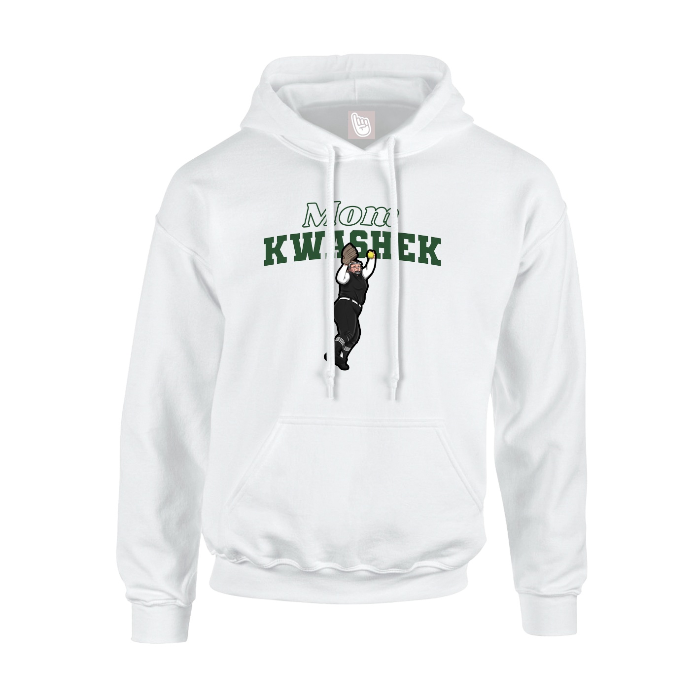 Youth Hoodie — Mothers Day Block in White
