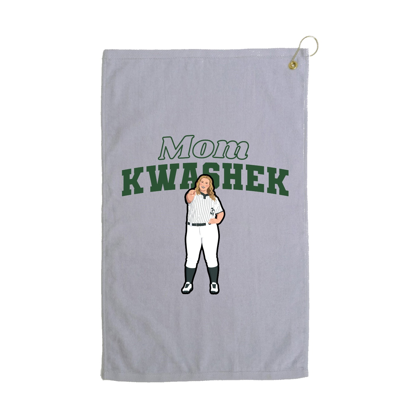 Golf Towel — Mothers Day Block in Grey