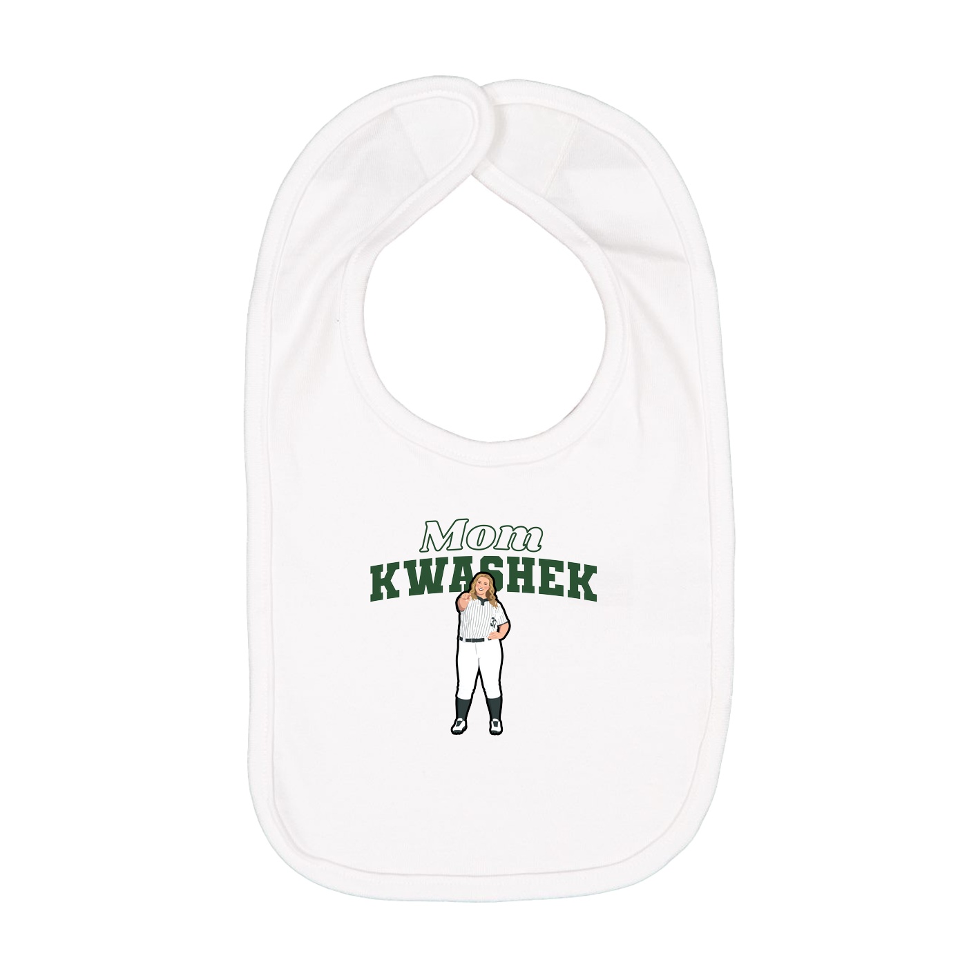 Infant Bib — Mothers Day Block in White