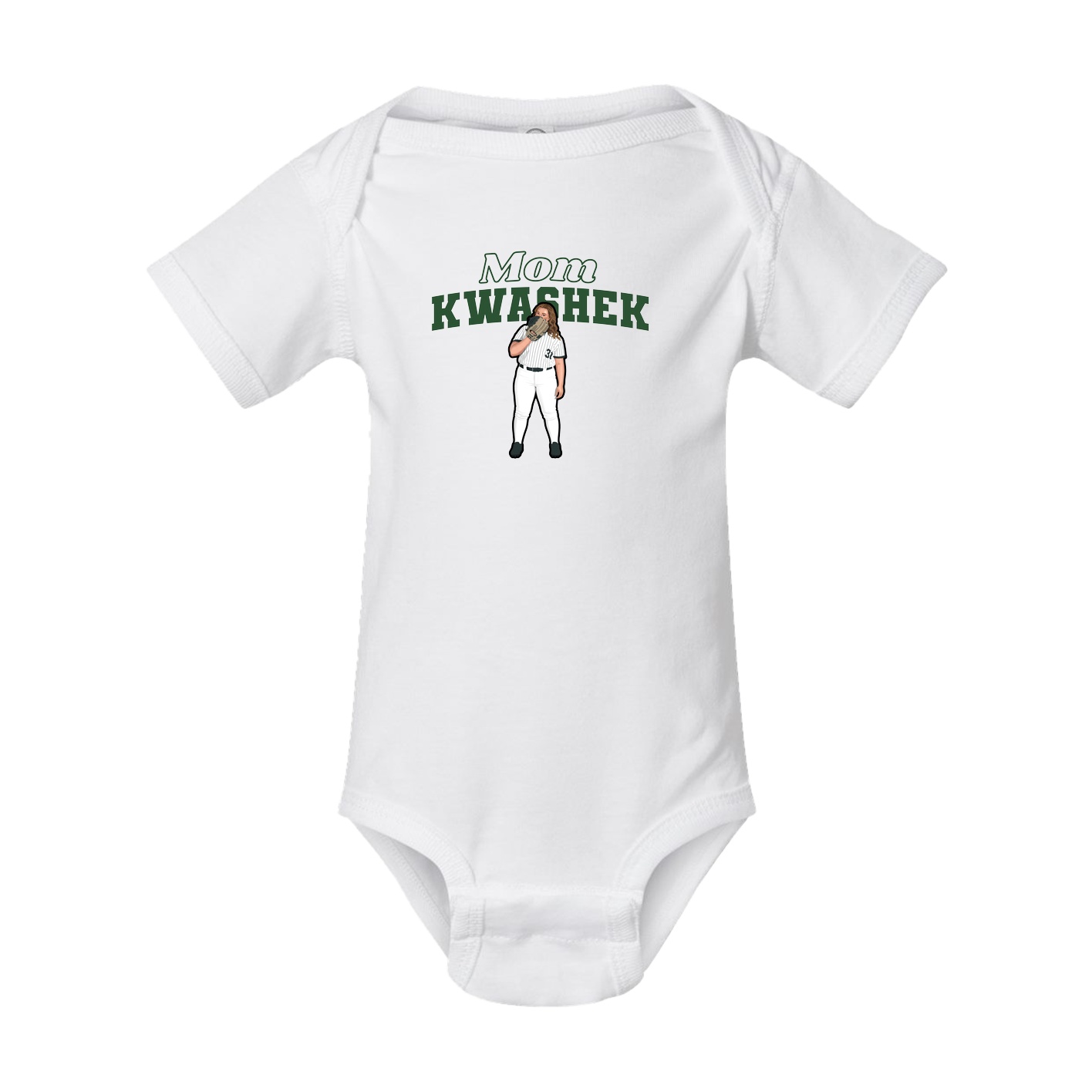 Baby Onesie — Mothers Day Block in White