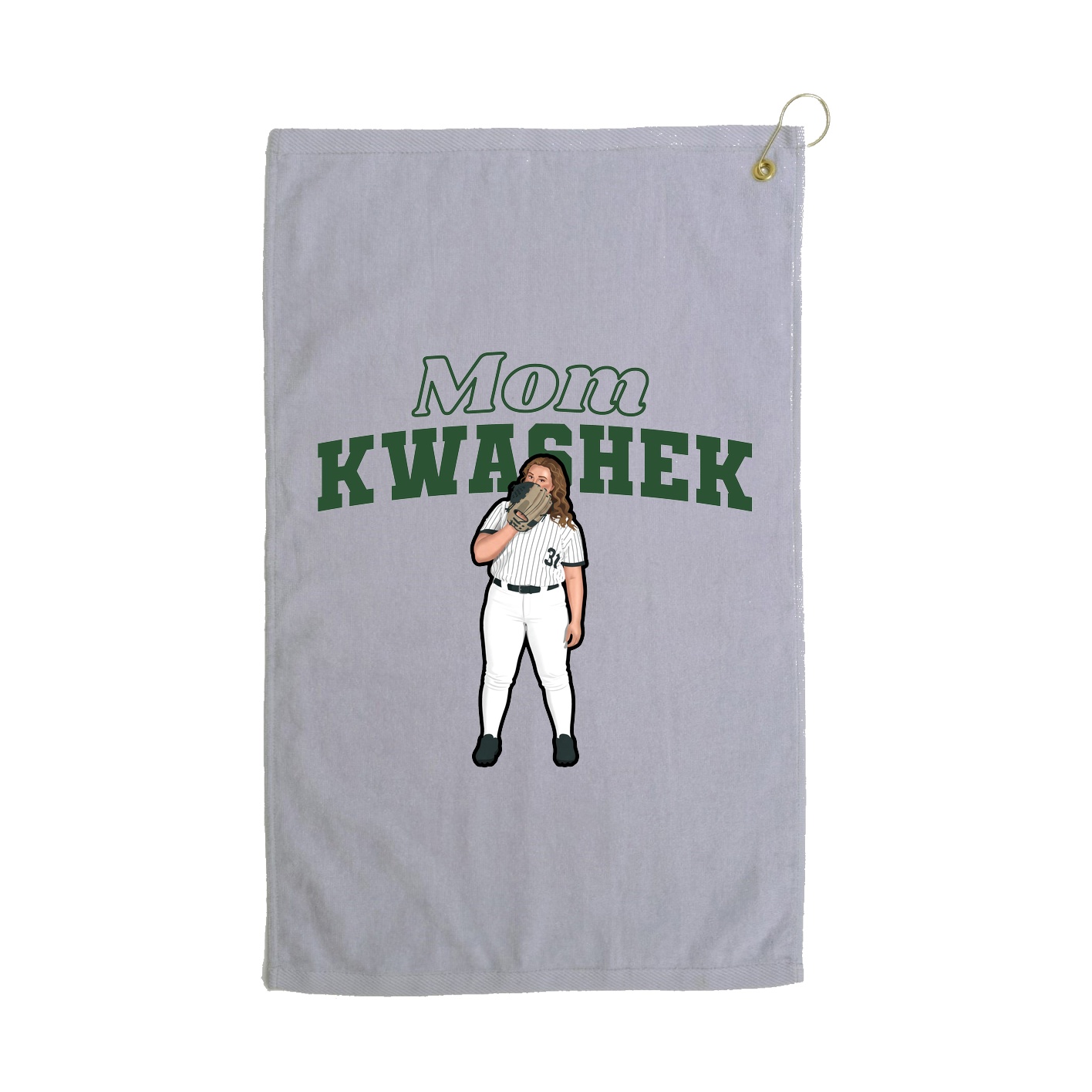 Golf Towel — Mothers Day Block in Grey