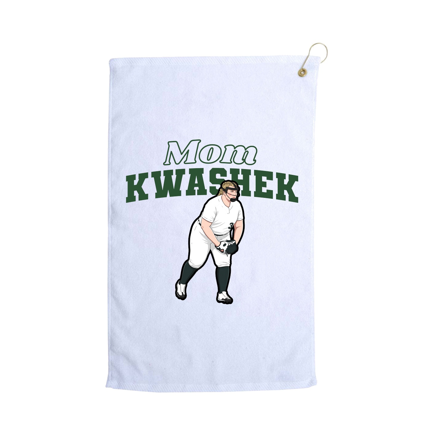 Golf Towel — Mothers Day Block in White