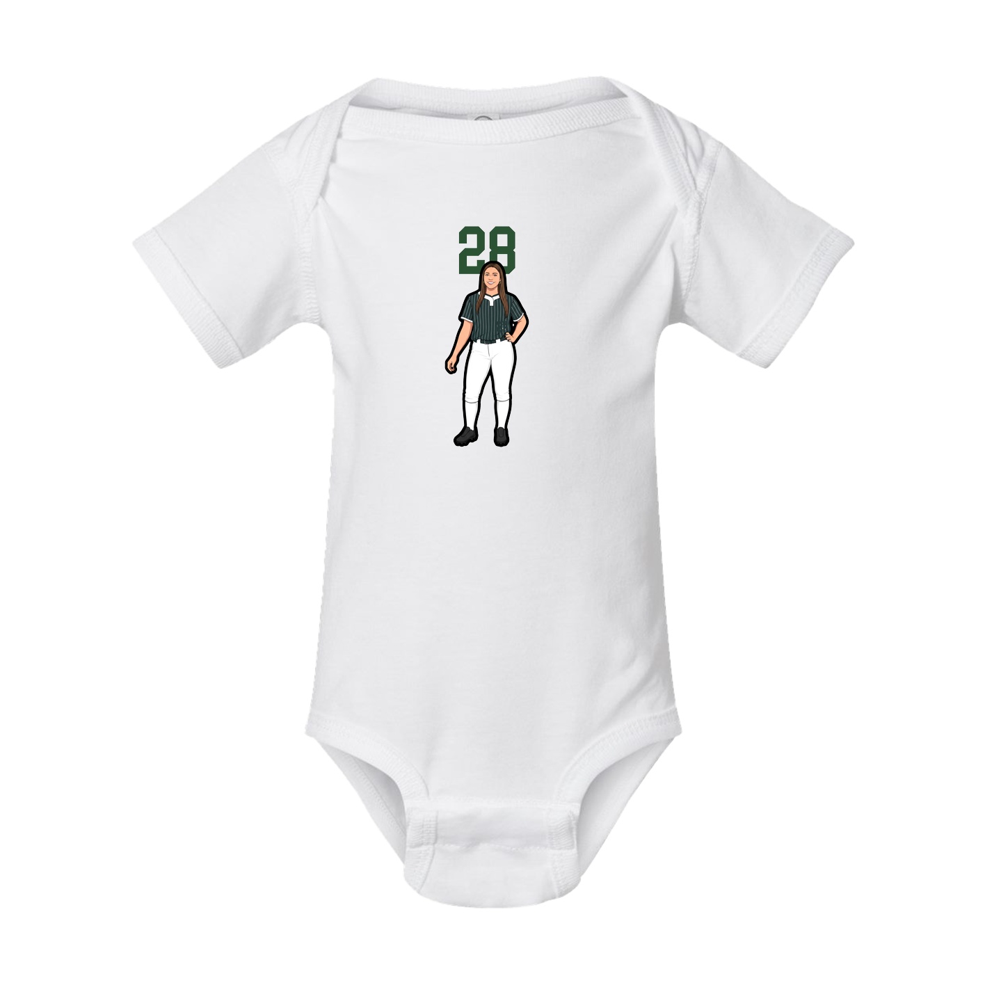 Baby Onesie — Number Top in White