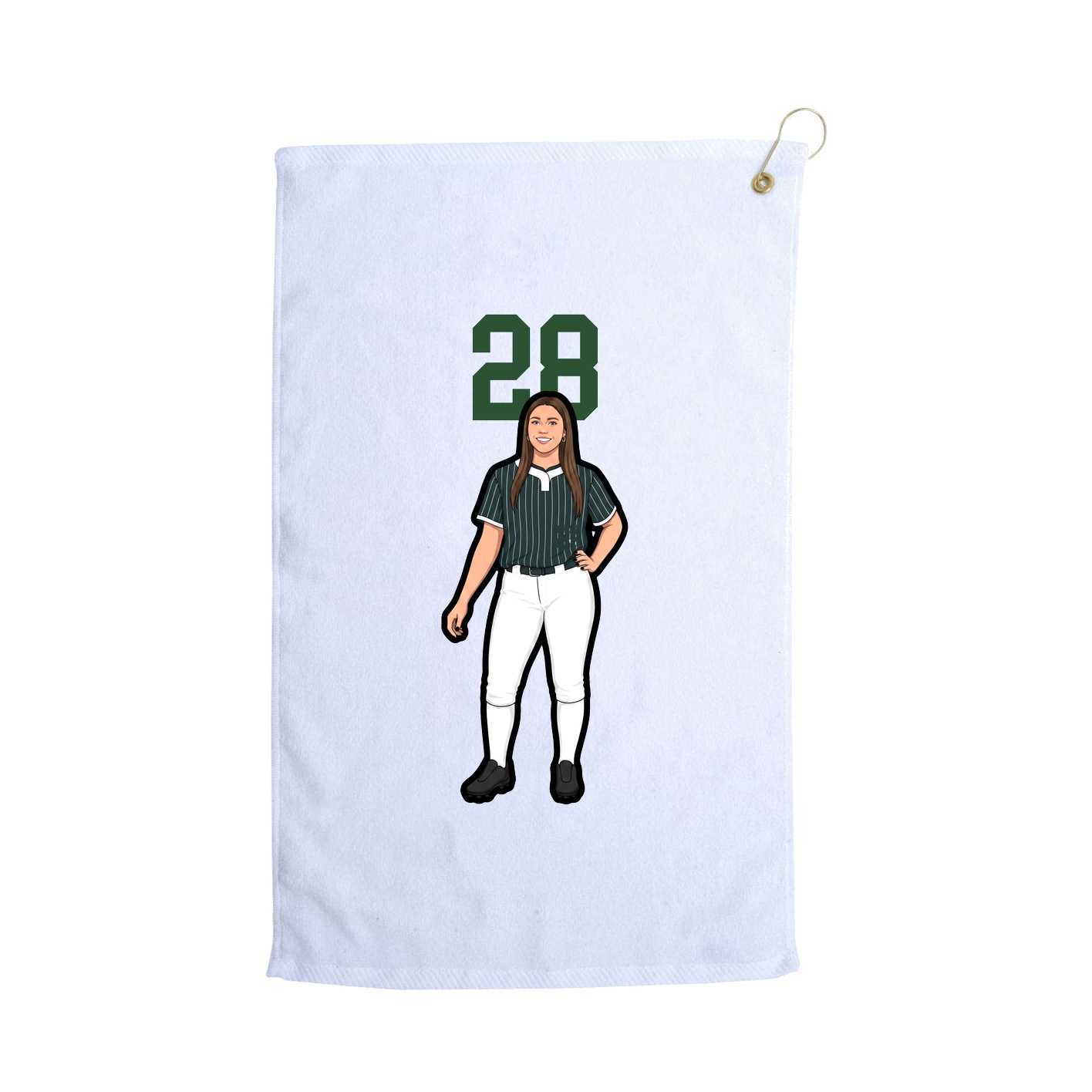 Golf Towel — Number Top in White