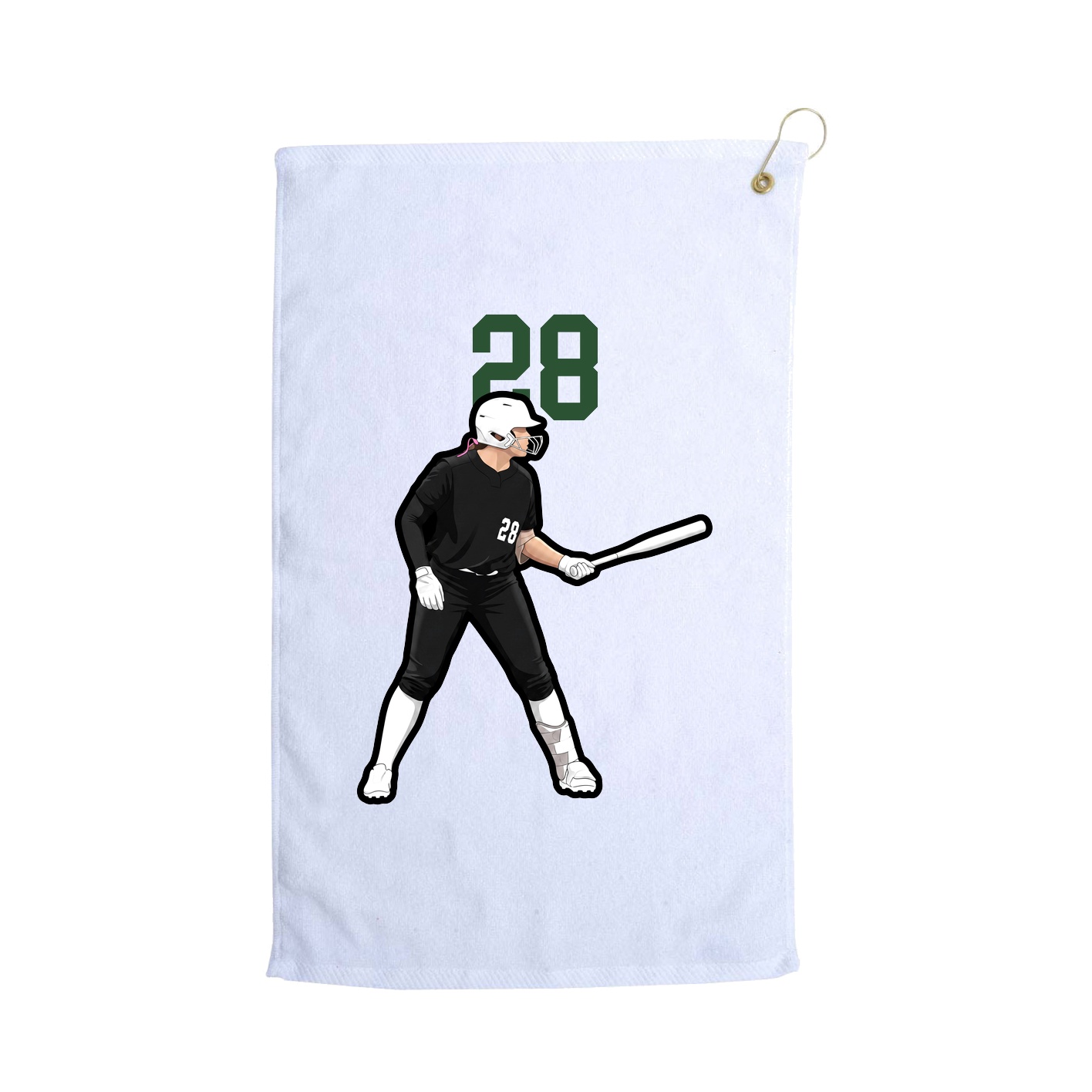 Golf Towel — Number Top in White