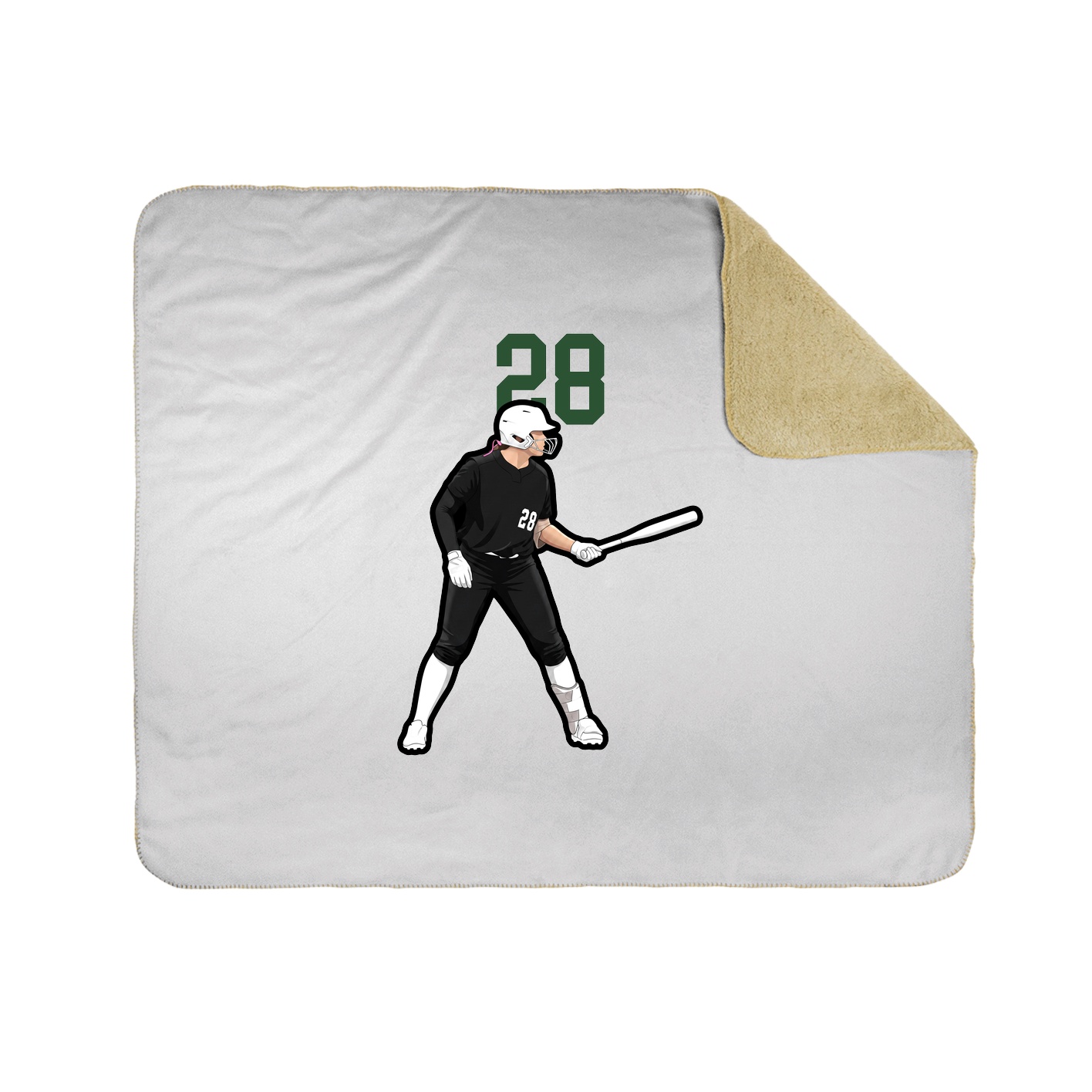 Throw Blanket — Number Top in White