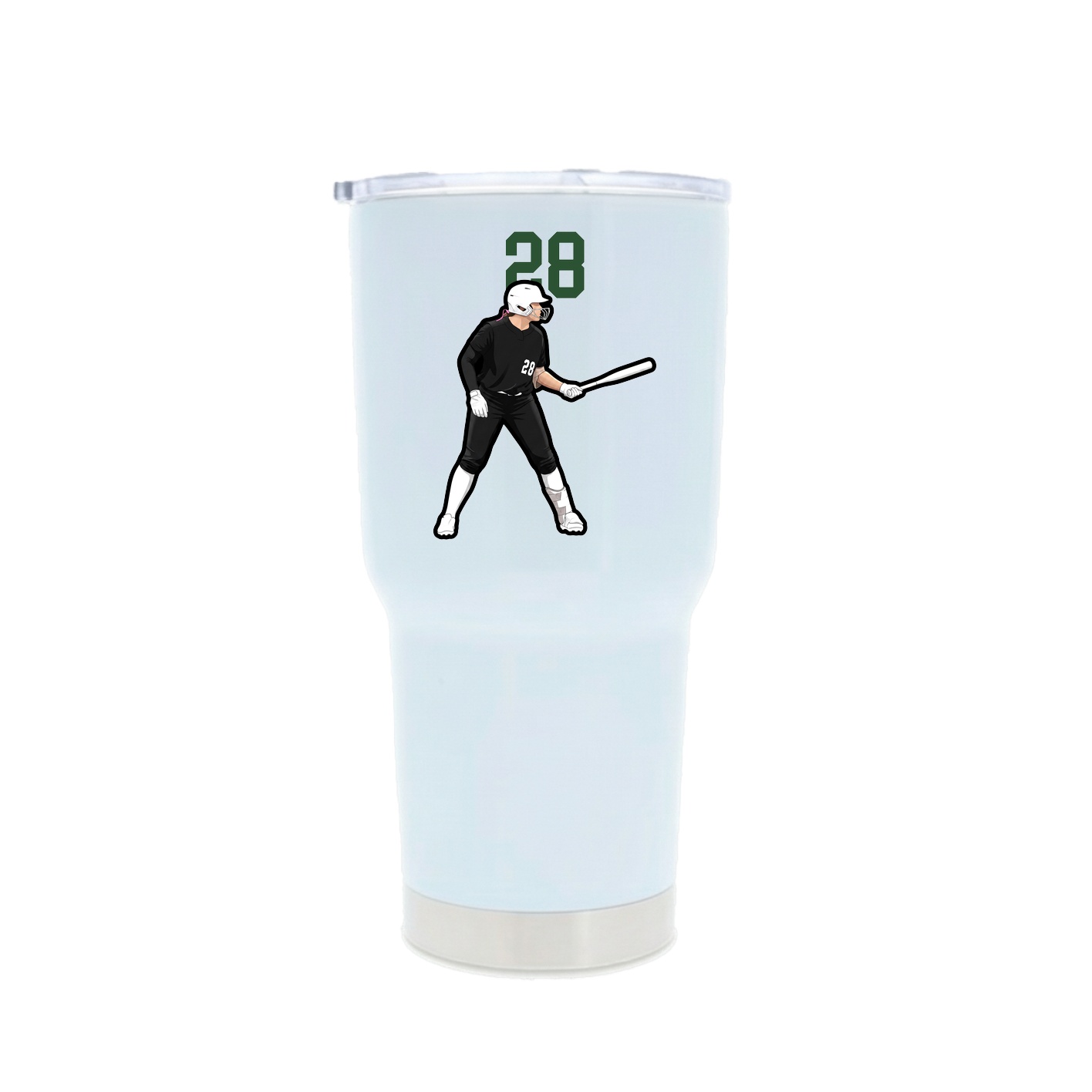 30oz Stainless Steel Tumbler — Number Top in White