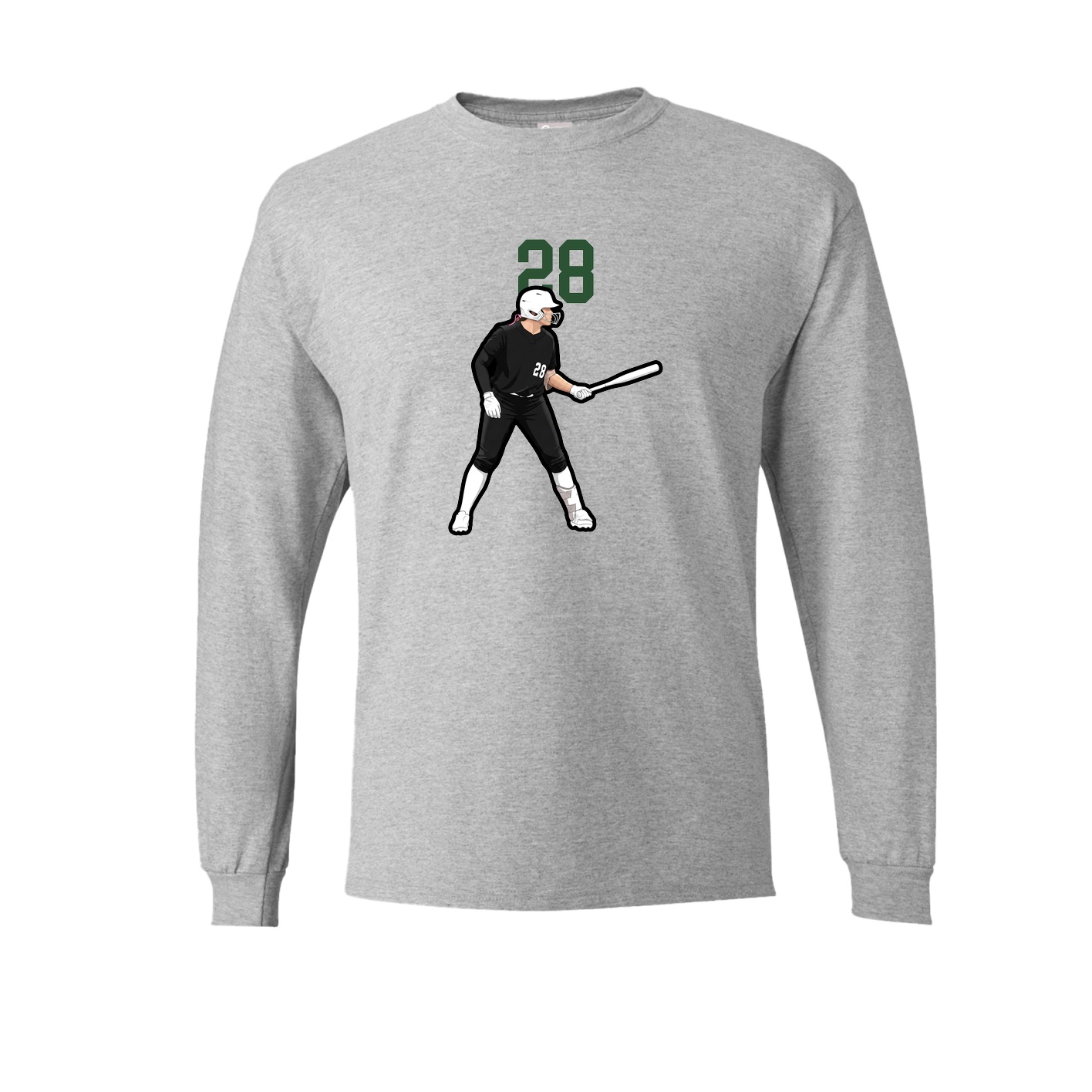Long Sleeve Tee — Number Top in Grey