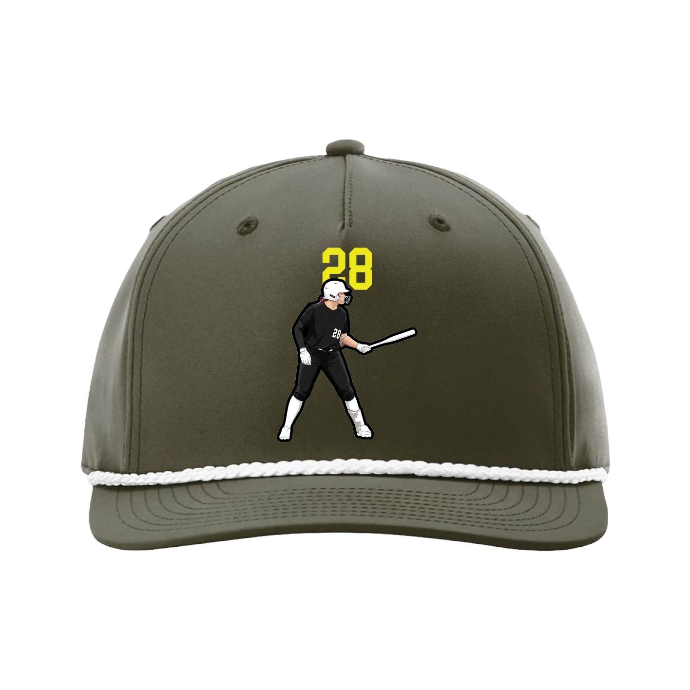 Five-Panel Classic Rope Cap — Number Top in Green