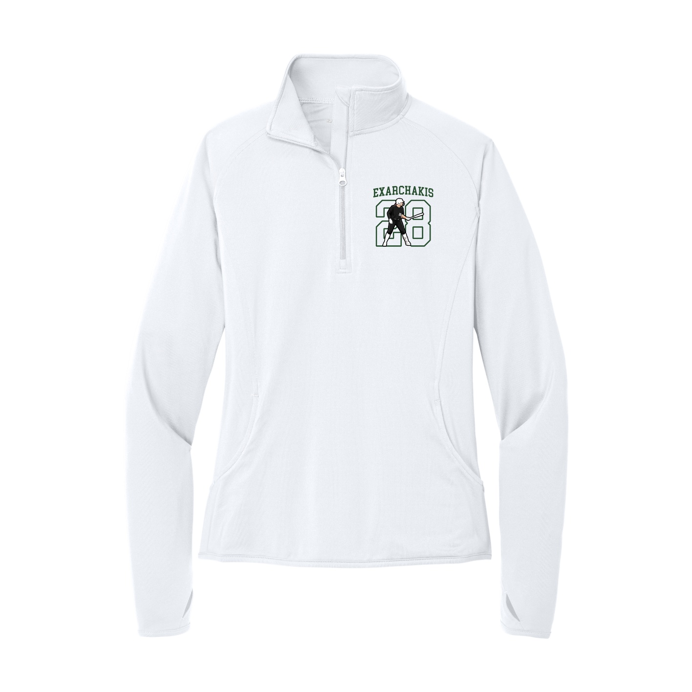Women's Q-Zip Pullover — Shirsey in White
