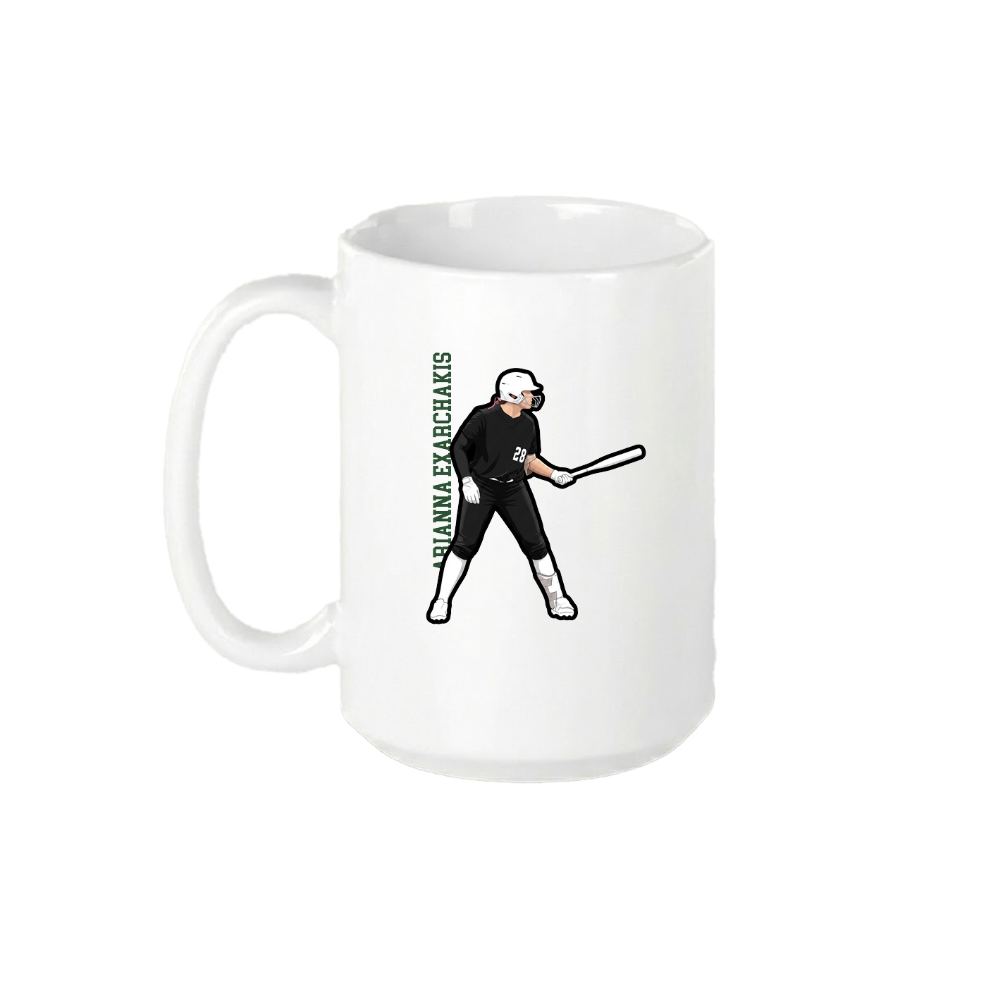 15oz Coffee Mug — Name Vertical in White