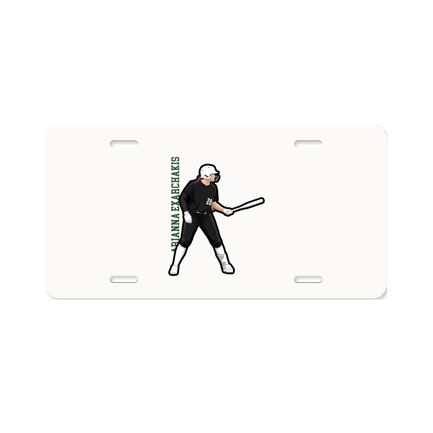 License Plate — Name Vertical in Classic