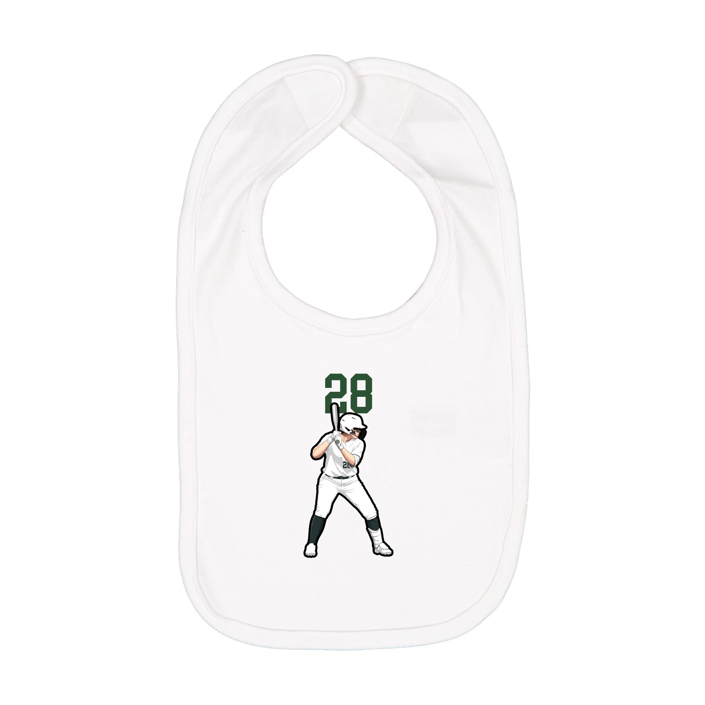 Infant Bib — Number Top in White