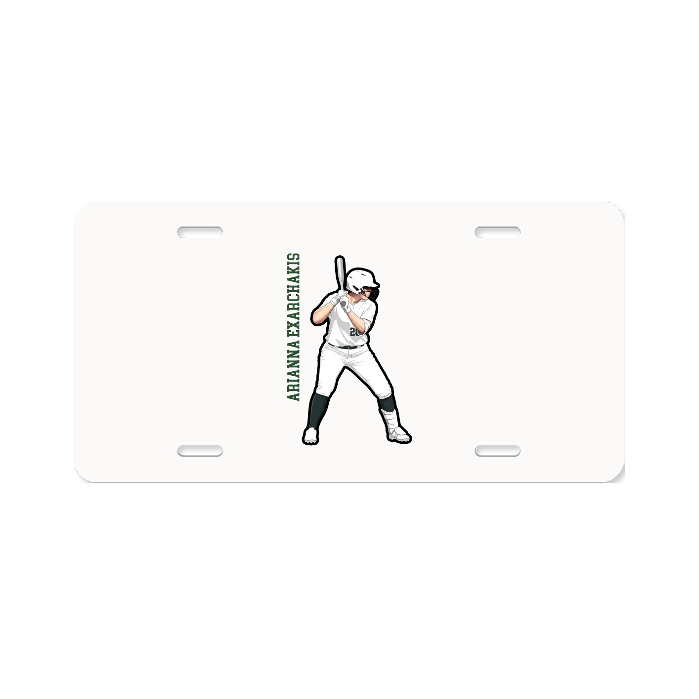 License Plate — Name Vertical in Classic
