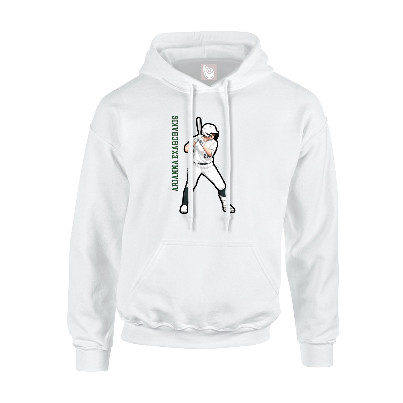 Hoodie — Name Vertical in White