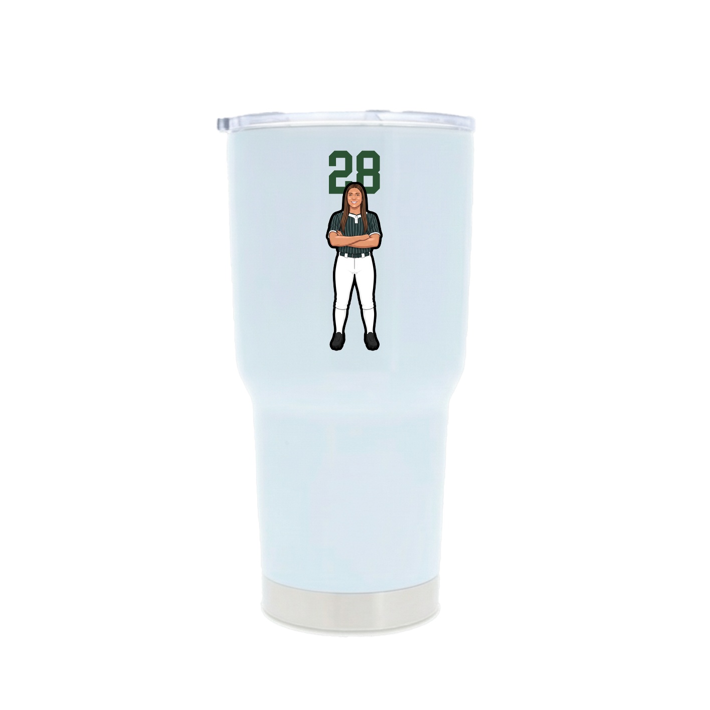30oz Stainless Steel Tumbler — Number Top in White