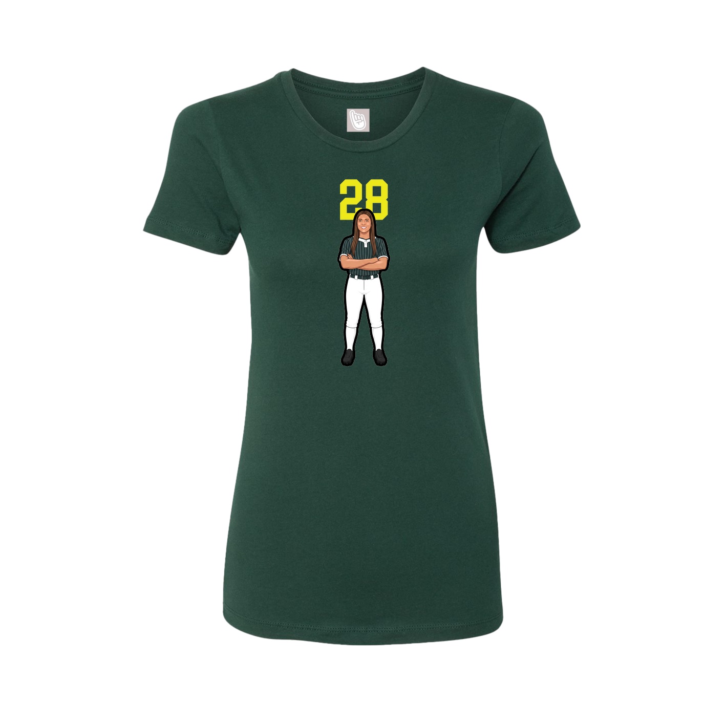 Womens Tee — Number Top in Green
