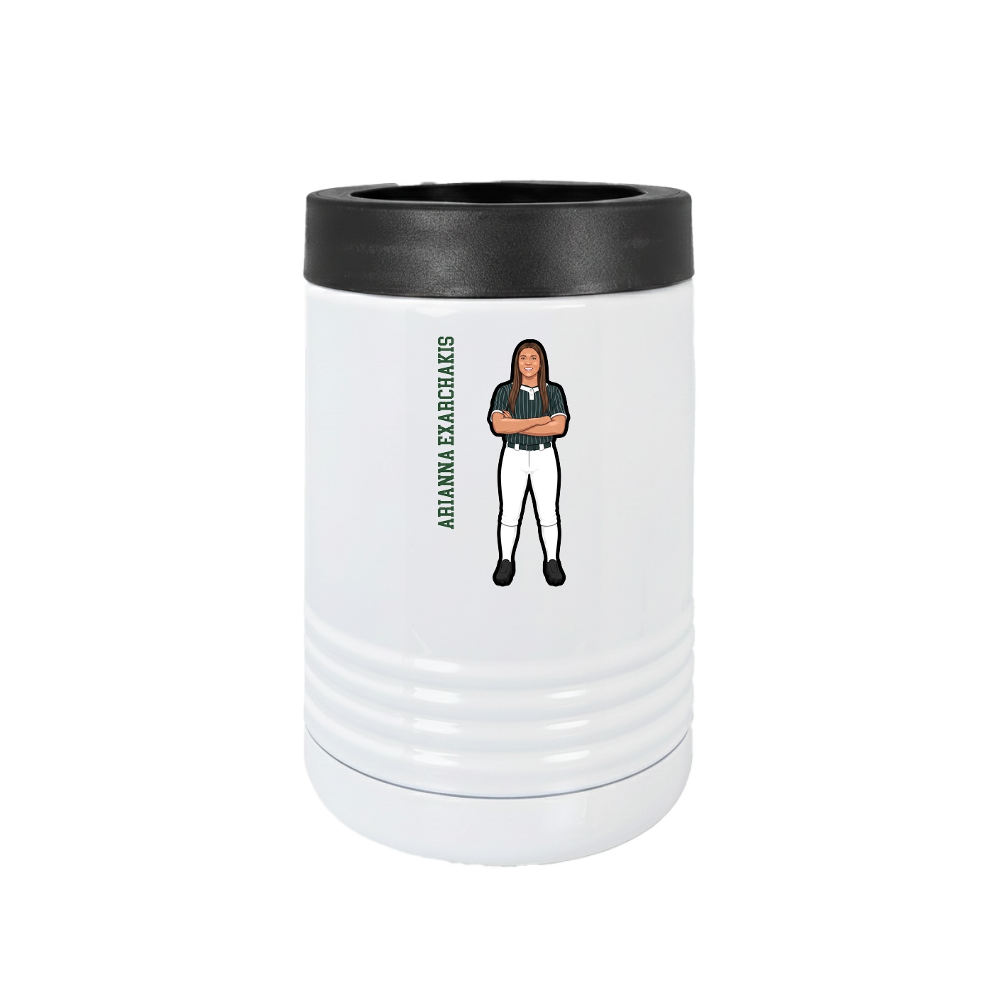 Beverage Holder — Name Vertical in White