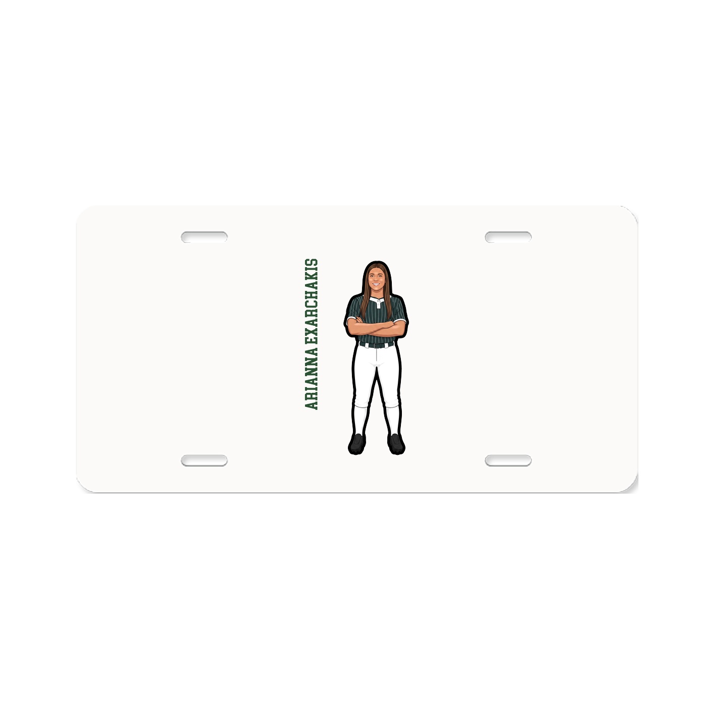 License Plate — Name Vertical in Classic