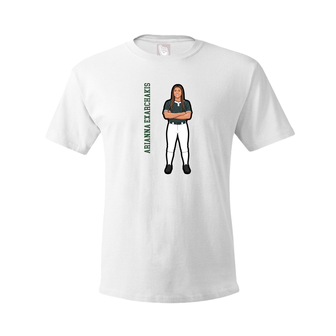 Tee — Name Vertical in White