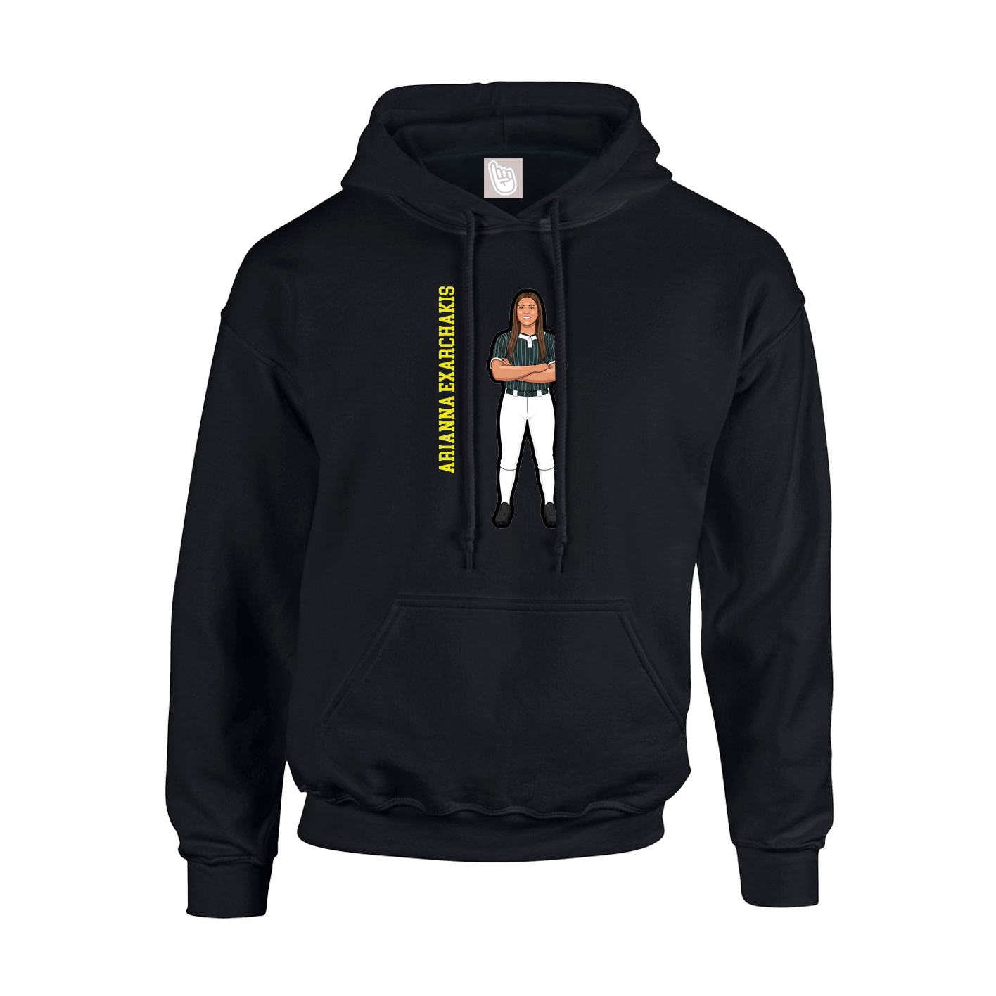 Youth Hoodie — Name Vertical in Black