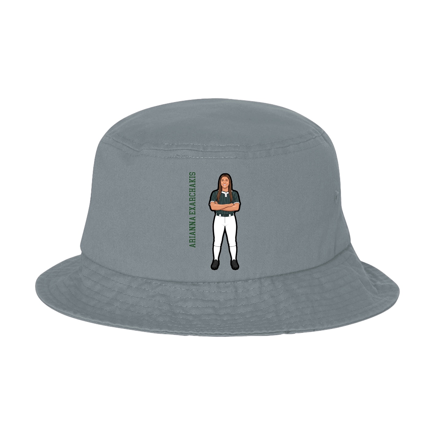 Bucket Cap — Name Vertical in Grey