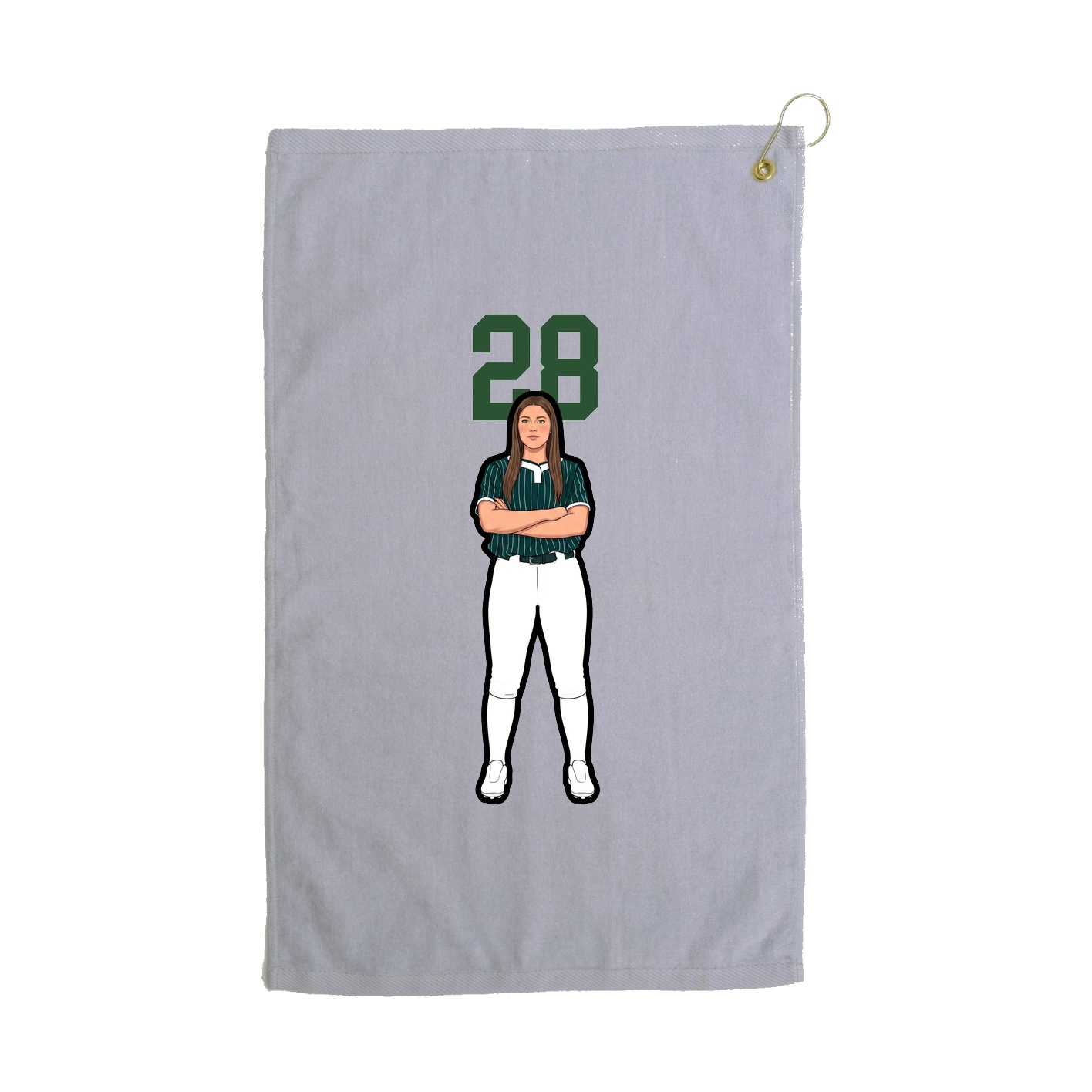 Golf Towel — Number Top in Grey