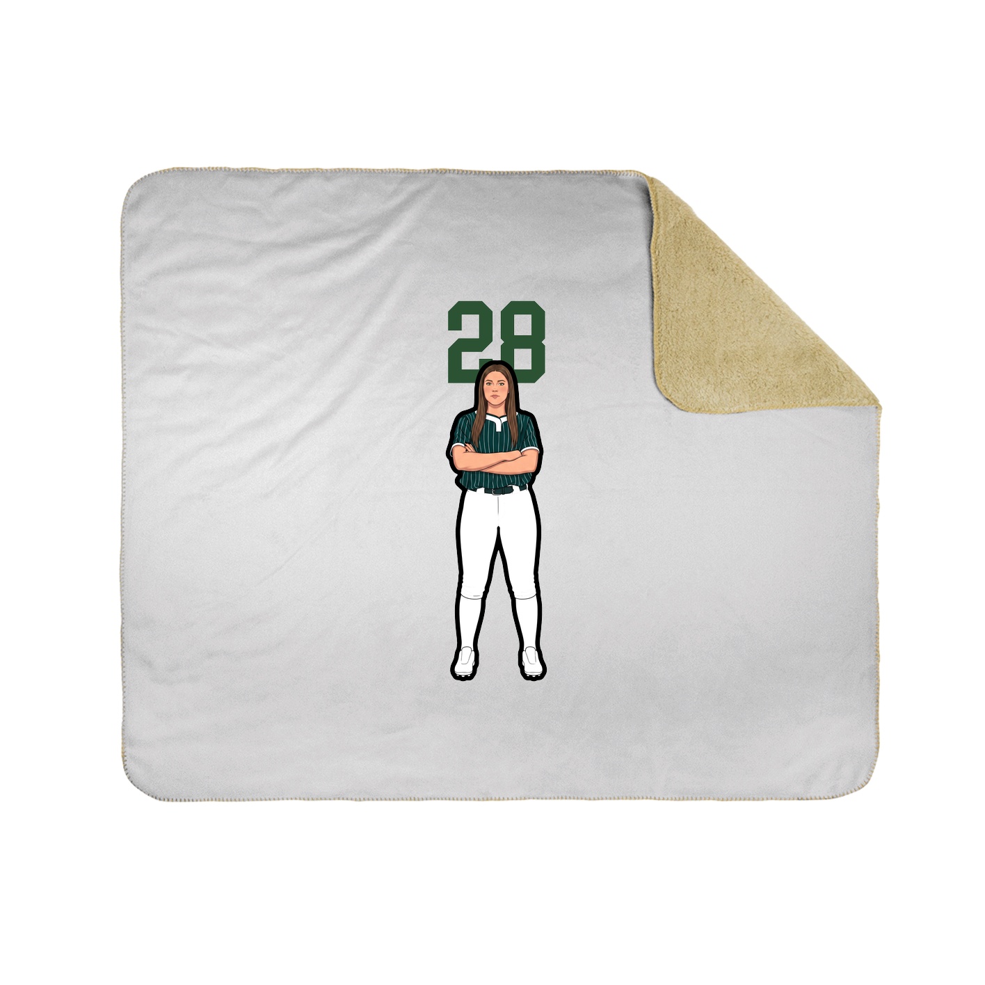 Throw Blanket — Number Top in White