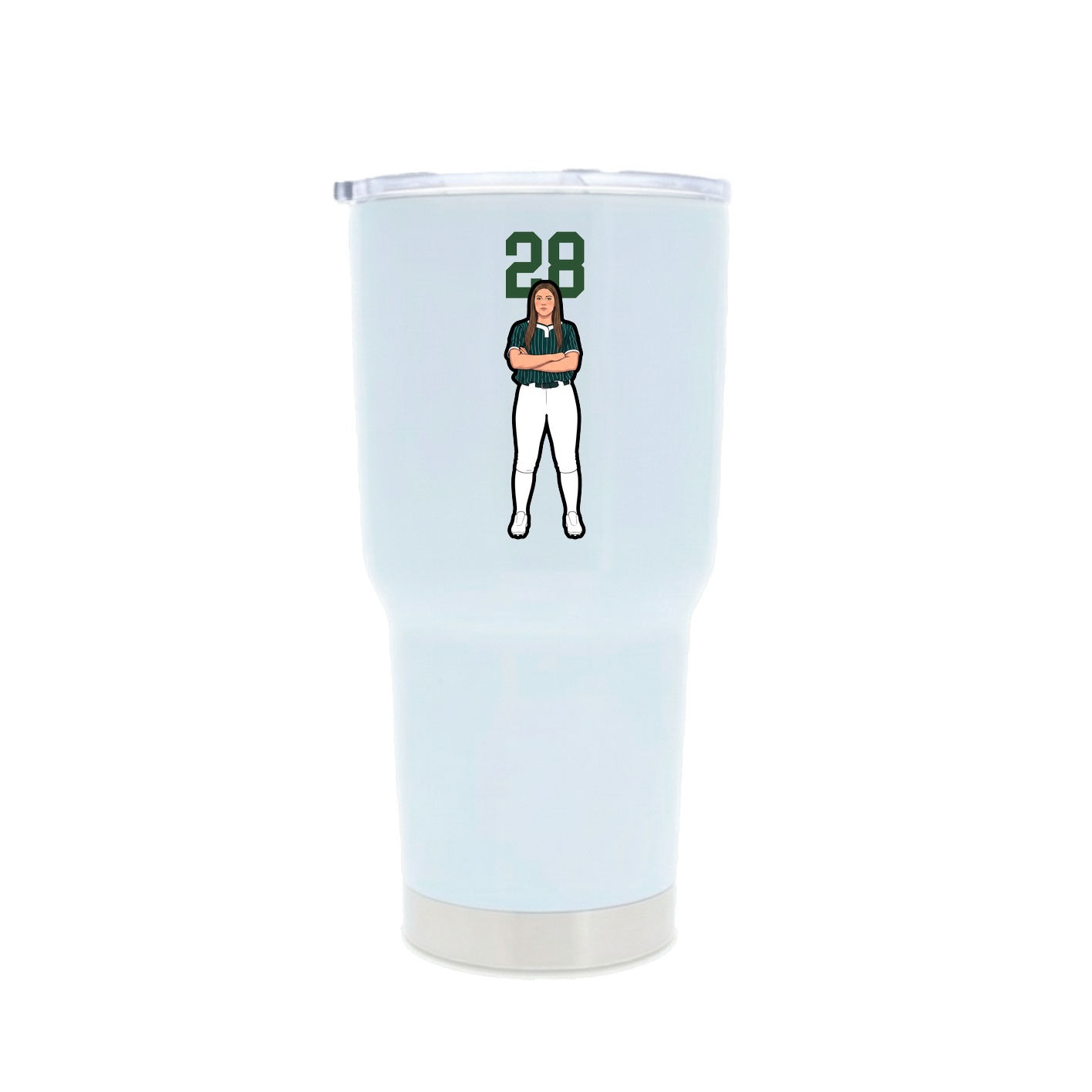 30oz Stainless Steel Tumbler — Number Top in White