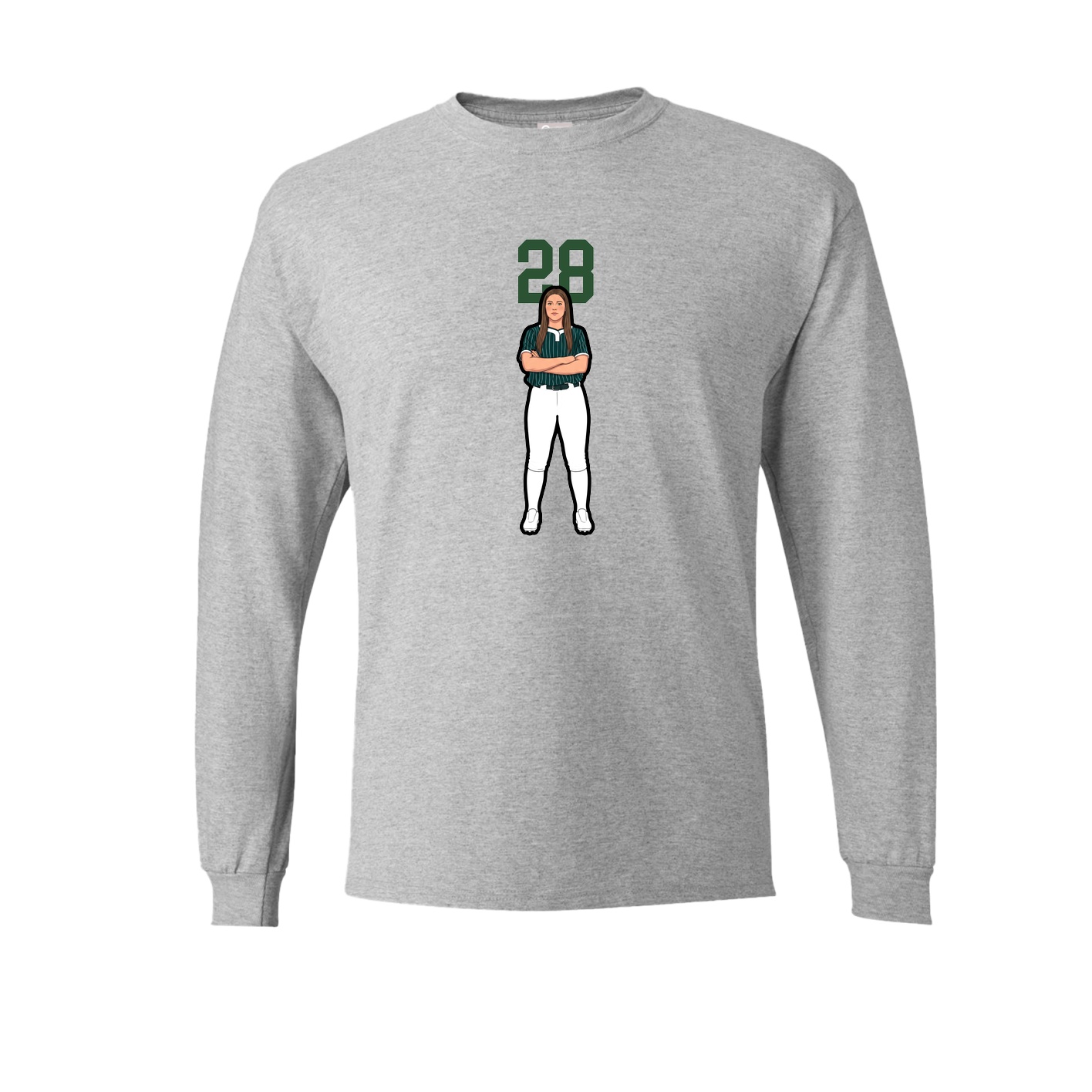 Long Sleeve Tee — Number Top in Grey