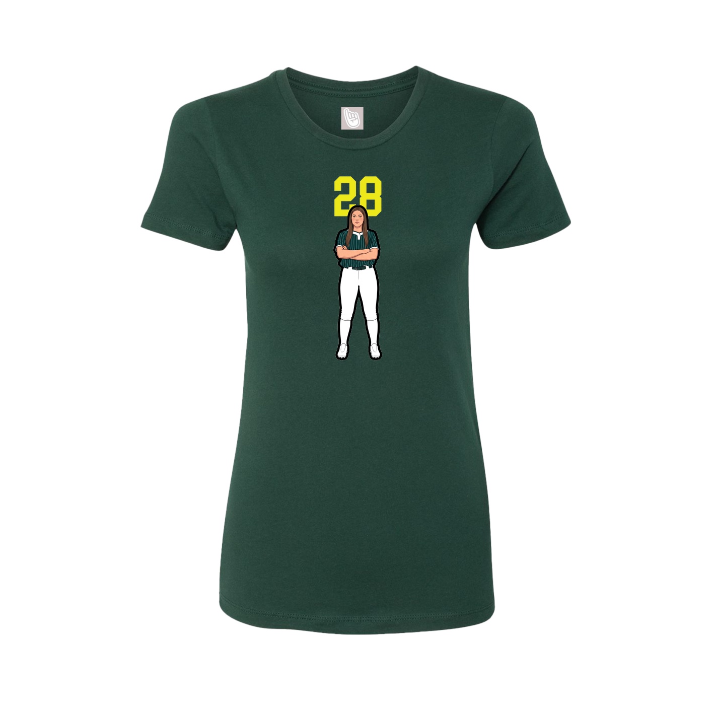 Womens Tee — Number Top in Green